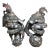 Pair of Large Bronze Guardian Lion Incense Burners – 15" Foo Dog Censers With Ball & Cub For Sale