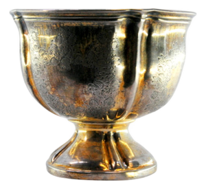 Gummed Silver Bowl with Engraved Floral Motifs