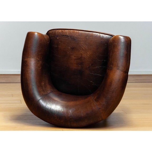 Swedish Sheepskin Leather Armchair, 1960s For Sale - Image 12 of 15