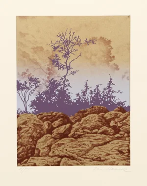 Ian Hornak, Forest Cliff (Brown), Serigraph