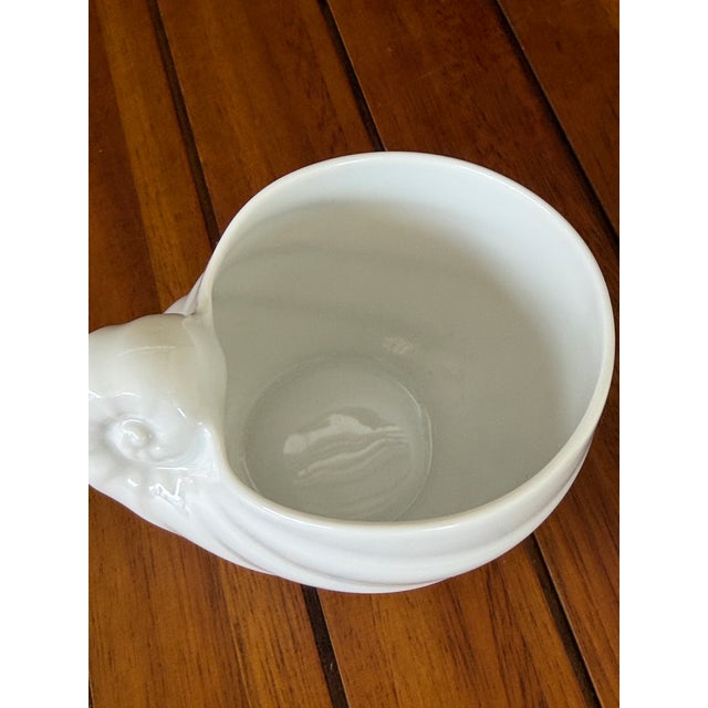 Mid 20th Century Vintage Hutschenreuther Porcelain Nautilus Shell Sugar Bowl and Creamer Set For Sale - Image 5 of 11