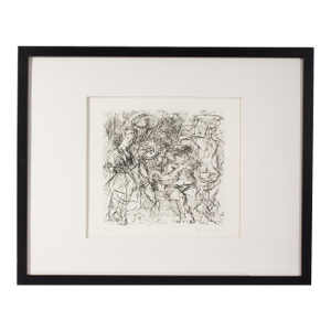 “Woodstock Pastoral” Etching by Jack Levine