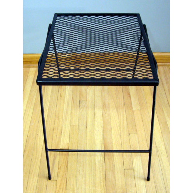 1990s Wrought Iron Stacking Side Garden Table in the Style of Woodard Meadowcraft - A Pair For Sale - Image 15 of 18