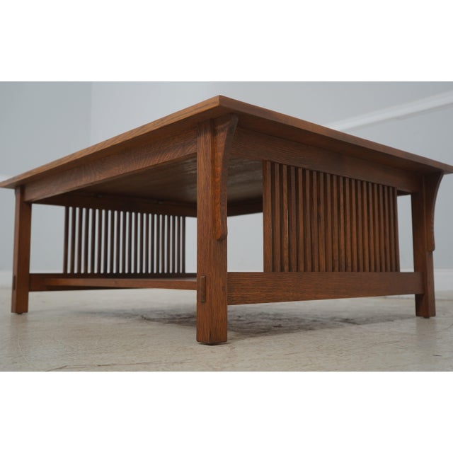 Stickley Mission Arts & Crafts Oak Coffee Table For Sale In Philadelphia - Image 6 of 12