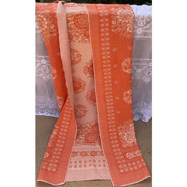 Vintage Damask Floral Texture Home Accent Textile, Bedspread,/Throw Blanket For Sale In Miami - Image 6 of 8