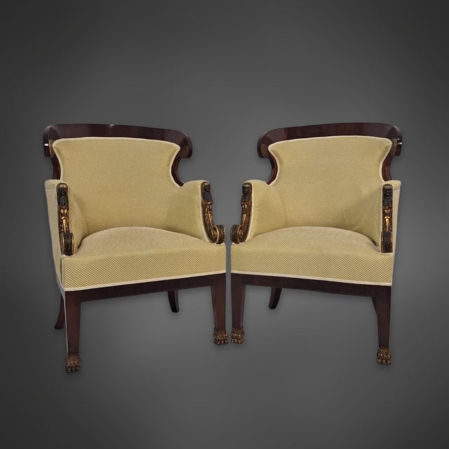 Viennese Biedermeier Sofa and Armchairs in Mahogany, 1810, Set of 3 For Sale - Image 17 of 18
