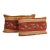Pair of Lumbar Antique Peach Fabric & Beaded Cushions For Sale