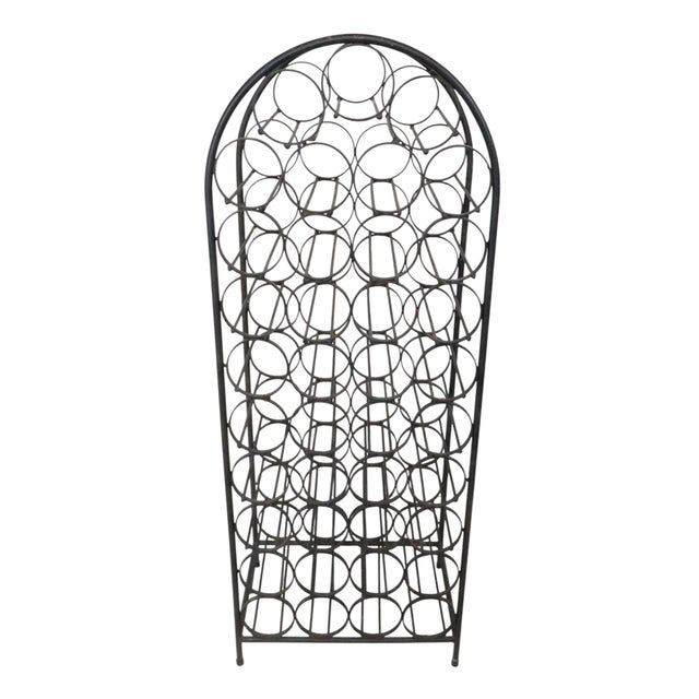 Black Mid Century Wrought Iron Wine Rack For Sale - Image 8 of 9