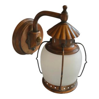 Circa 1920’s Copper Lantern Outdoor Wall Sconce For Sale