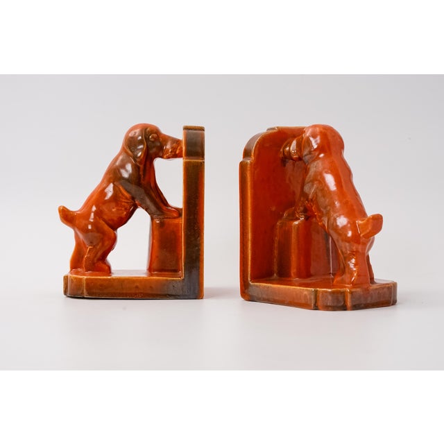 Art Deco Ceramic Dachshund Bookends by Eckhardt & Engler, 1935, Set of 2 For Sale - Image 3 of 8