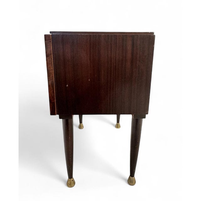 Mid-Century Modern Italian Nightstands and Sideboard in Mahogany and Burr Maple, 1956, Set of 3 For Sale - Image 15 of 17