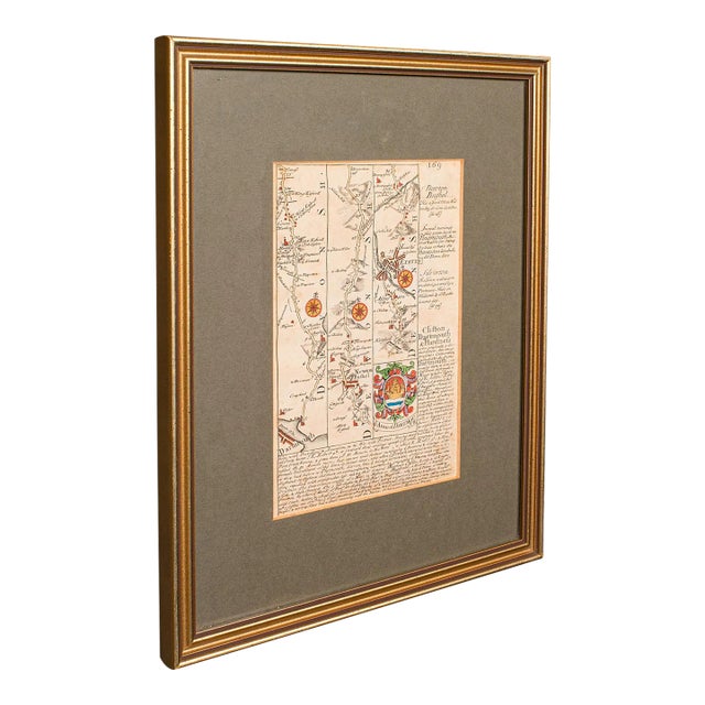 1700's Antique Coaching Road Map, South Devon For Sale