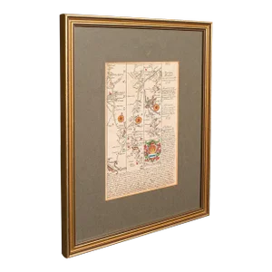 1700's Antique Coaching Road Map, South Devon