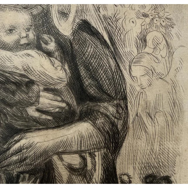 Maurice Denis, Madone avec enfants et angelot, 1922, Etching, Framed For Sale - Image 7 of 11