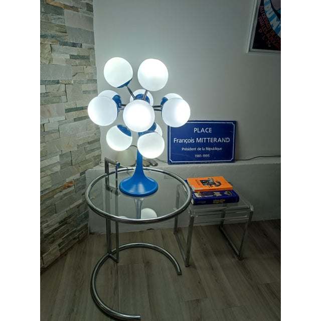 Blue Space Age Sputnik Atomic 12-Globe Table Lamp, 1970s For Sale - Image 8 of 11