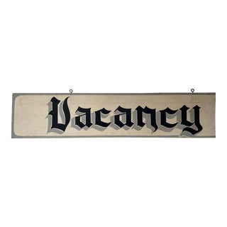 Vintage New England Hand Painted Vacancy Sign For Sale
