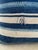 Pillow Made from Vintage Rustic African Blue Striped Textile For Sale - Image 10 of 10
