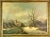 Mid-Century Modern Impressionist Oil Painting, Dutch City on Rhine in Winter, Signed & Framed, 32"w For Sale - Image 4 of 8