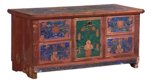 Antique Chest with Hand-Painted Floral Motifs, 1907