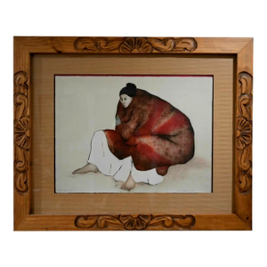 r.c. Gorman (Navajo) "Yvonne" Signed Lithograph - Rare Presentation Proof (1979) Custom Hand-Carved Frame