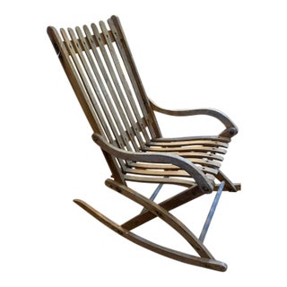 Antique Wood Chair - Rocking Chair Likely for an Old Ocean Liner For Sale