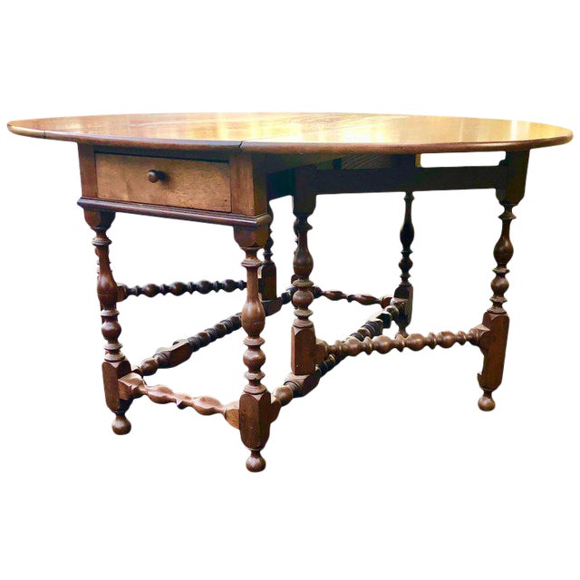 Gateleg Table Walnut William An Mary Ring An Vase Turning