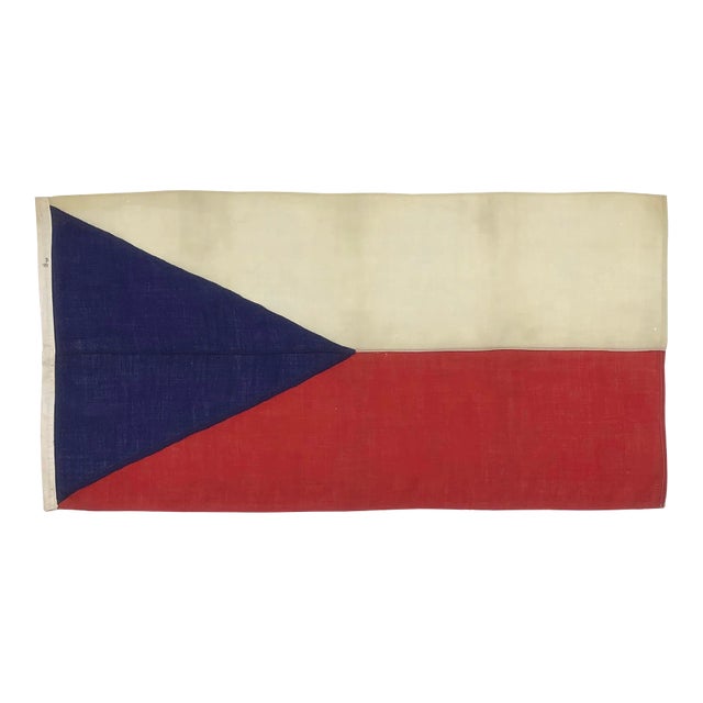 Vintage Wool Flag of Czech Republic (Czechia) For Sale