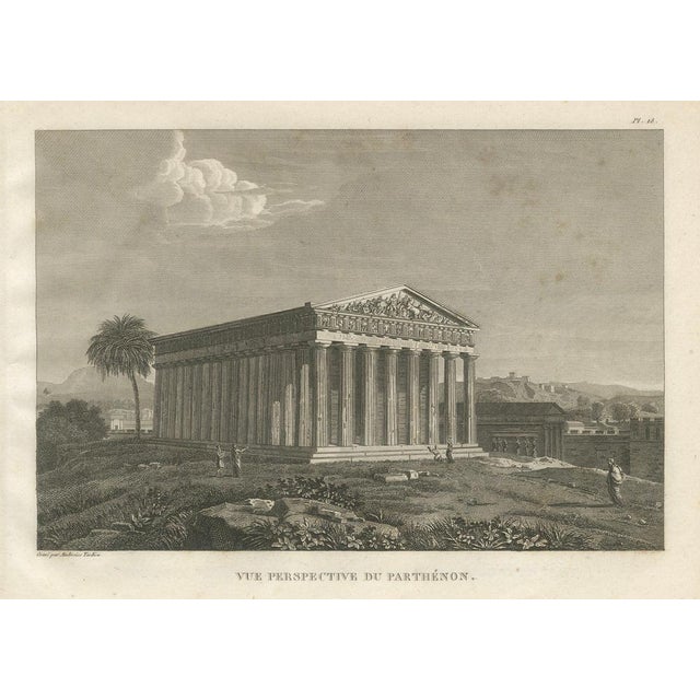 Tardieu, Set of Two Ancient Greek Temple Views, Parthenon and Theseion, 1825, Engraving For Sale - Image 6 of 13