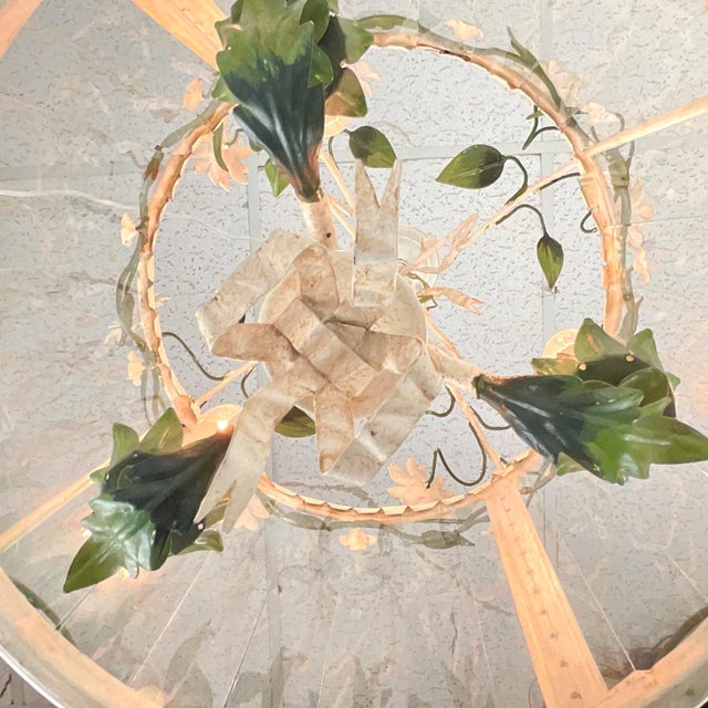1950s Hand Painted Italian Floral Lantern For Sale - Image 9 of 9