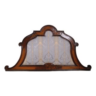 Antique Padded Wooden Double Bed Headboard, 1890s For Sale