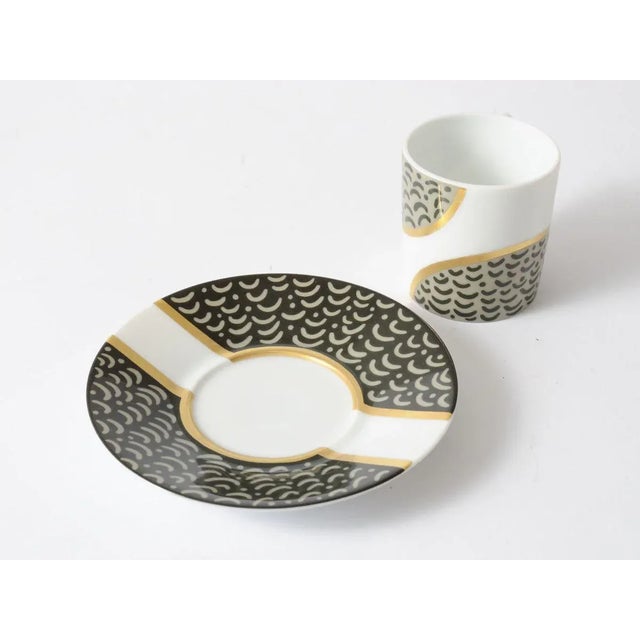 1980s Limoges Porcelain Coffee Cups by Dana Roman for Artea, 1980s For Sale - Image 5 of 7