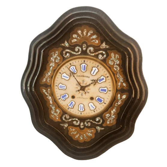 Vintage Wall Clock in Wood For Sale