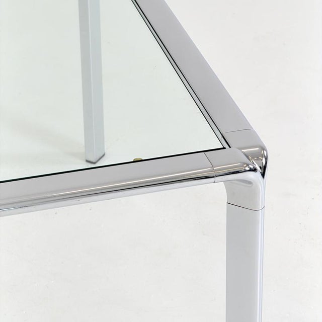 Mid-Century Modern Italian Bauhaus Rectangular Coffee Table in Chrome and Glass, 1980s For Sale - Image 15 of 16