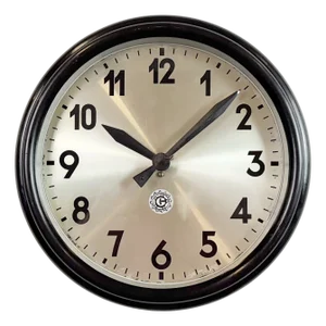 Industrial Brown Bakelite Factory Wall Clock from Chronotechna, 1960s