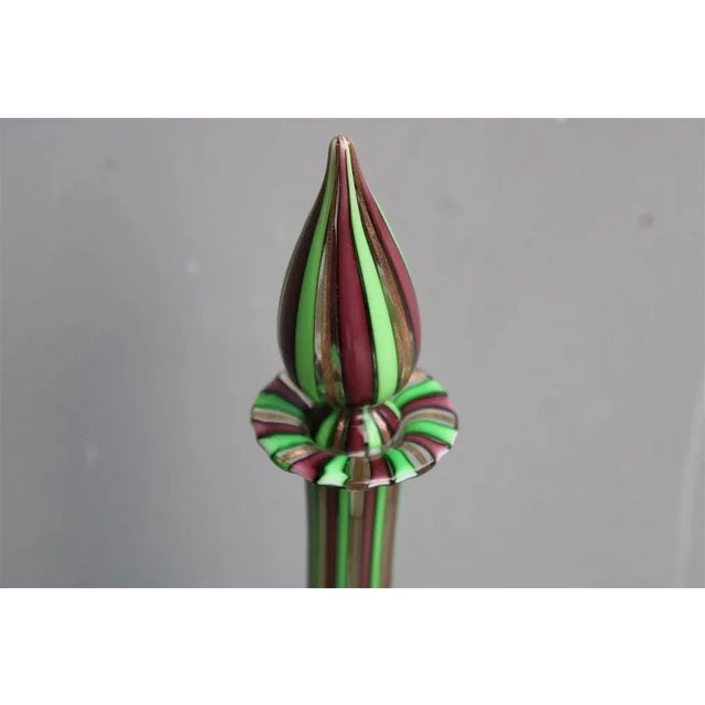 1950s Green, Gold & Purple Glass Bottle, Italy, 1960s For Sale - Image 5 of 8