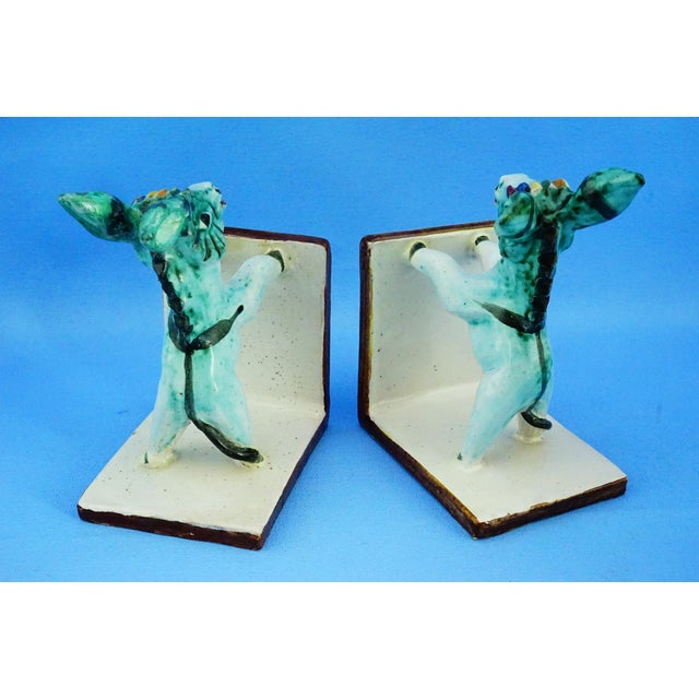 Dölker School Sculptural Ceramic Donkey Bookends from Cas Vietri Solimene, 1940s, Set of 2 For Sale - Image 6 of 18