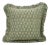 Fabdivine Handcrafted Block Print Frill Cushion Cover Green 14x14 Inch Thick Linen- Tulsi Buti For Sale