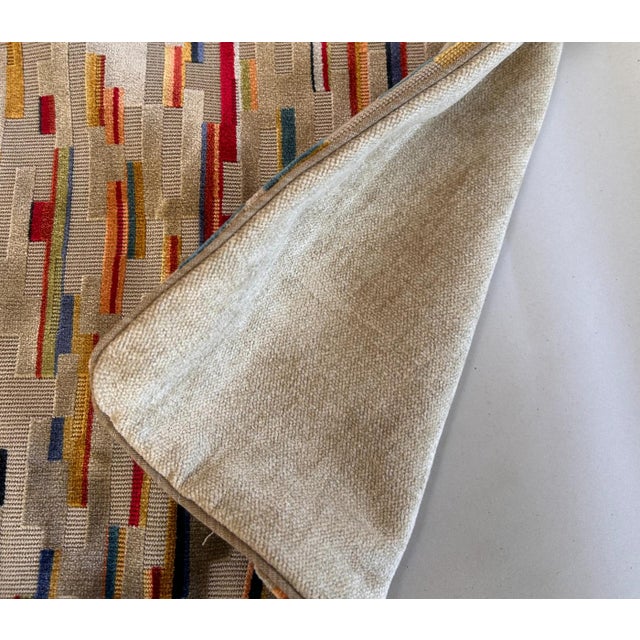 Red Gp&j Baker Fairford Velvet Stripe Feather/Down Pillow For Sale - Image 8 of 8