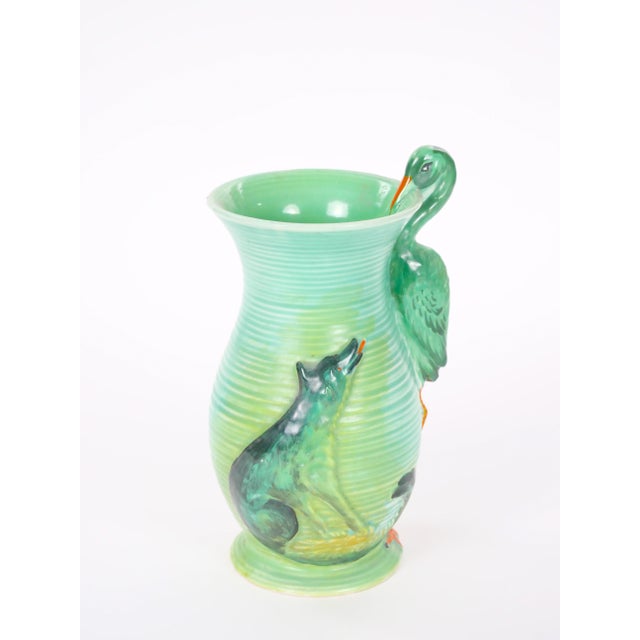 Mid-20th Century Burleigh Ware England Green Ceramic Heron Pitcher For Sale - Image 12 of 12
