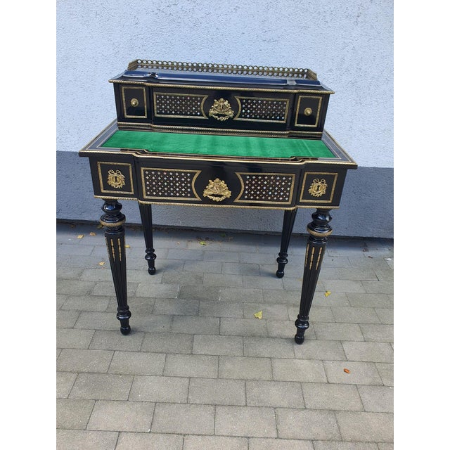 Wood Napoleon III Ebonized Ladys Writing Desk, 1860s For Sale - Image 7 of 7
