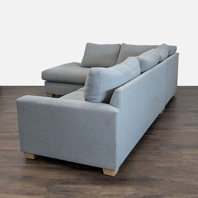 Pottery Barn Pottery Barn Pb Comfort Modern Gray Fabric Sectional Sofa With Chaise For Sale - Image 4 of 7