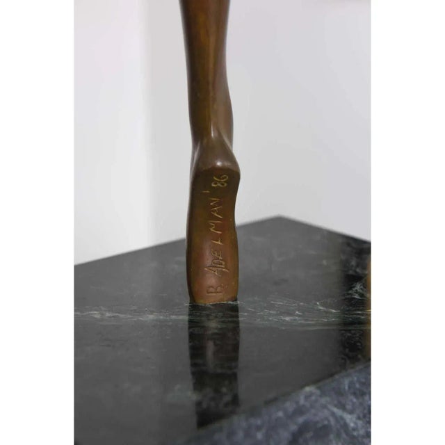 1986 Bunny Adelman Sculpture "Poised", Bronze Ballet Dancer. This beautiful bronze by the American sculpture Bunny Adelman...