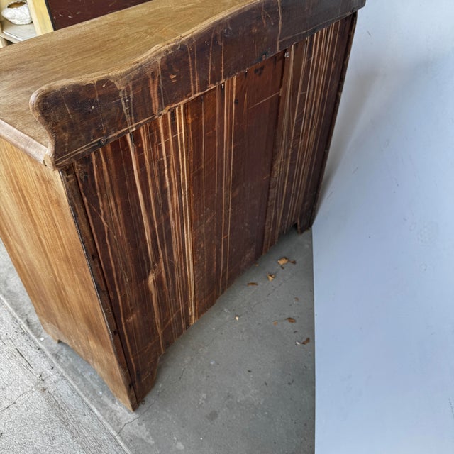 19th Century 19th Century Antique Pine Chest of Drawers With Ornate Drawers For Sale - Image 5 of 11