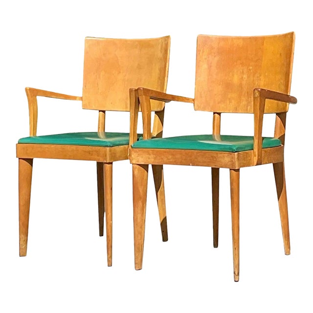 Vintage Mid-Century Modern Heywood Wakefield "Missoula" Arm Chairs - A Pair For Sale