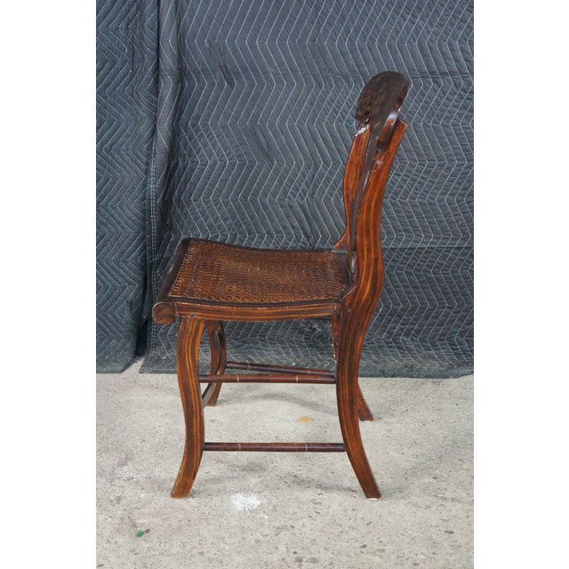 Antique 19th Century American Federal Hitchcock Style Stenciled Cane Side Chair For Sale - Image 13 of 18