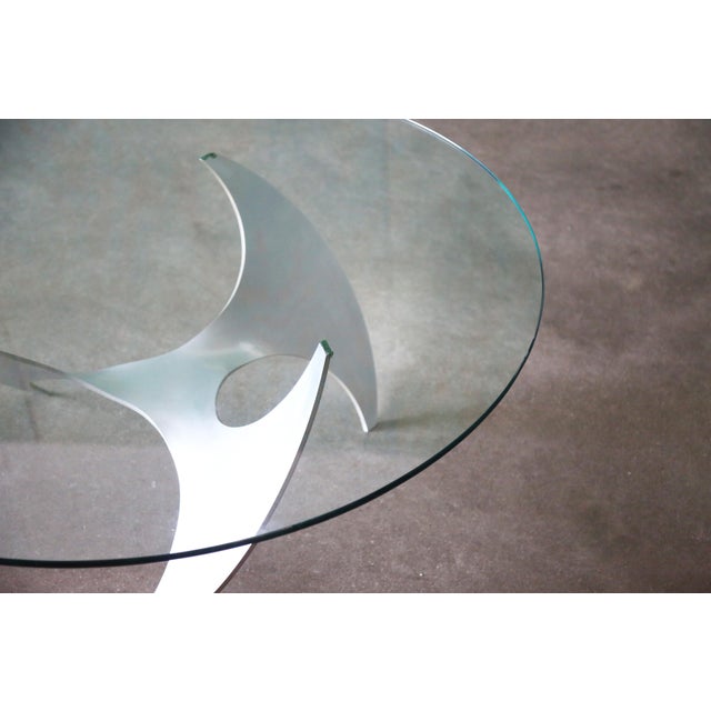 1970's Propeller Coffee Table by Knut Hesterberg (Attr.) Aluminum and Glass For Sale - Image 10 of 12