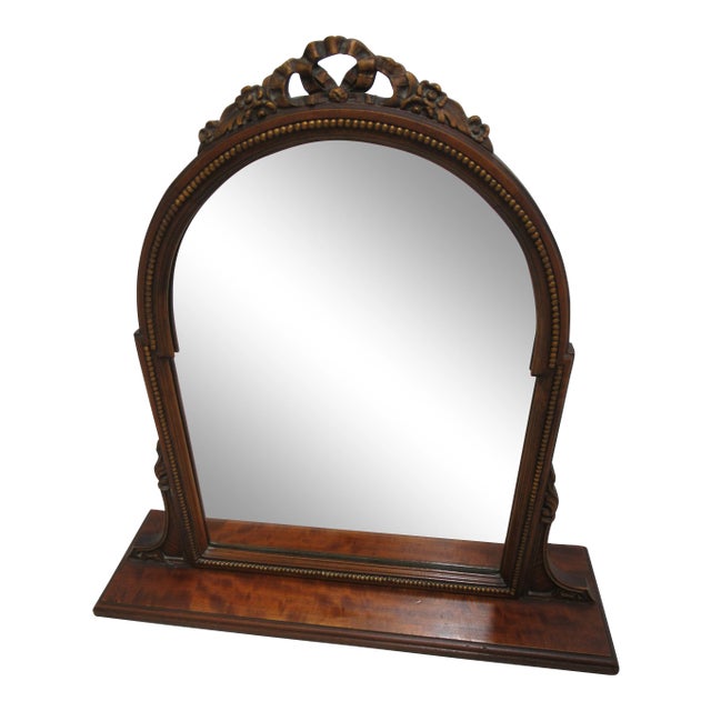 1930s Art Deco Walnut Shaving Mirror For Sale