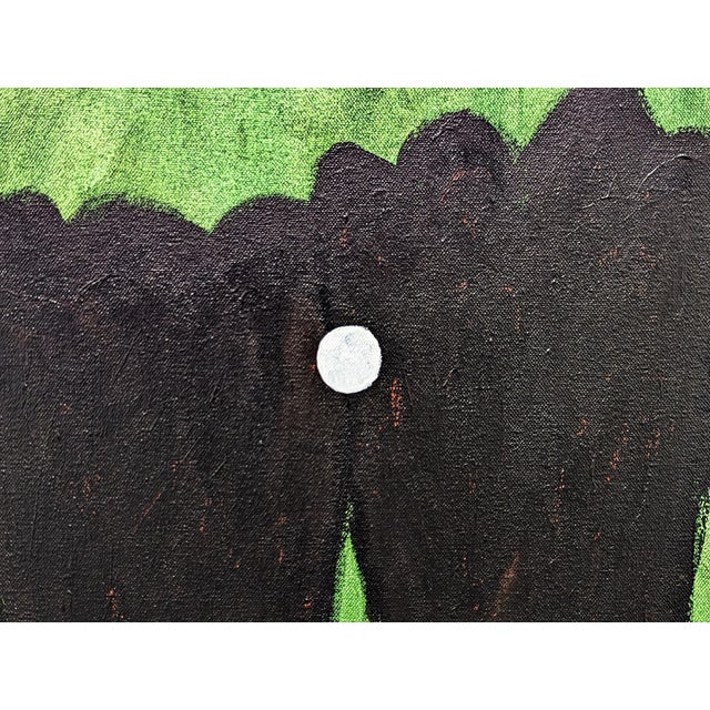 Textile Emmanuel Araujo "Black Hedge" Contemporary Green Geometric Hard-Edge Abstract Painting, 2024 For Sale - Image 7 of 9