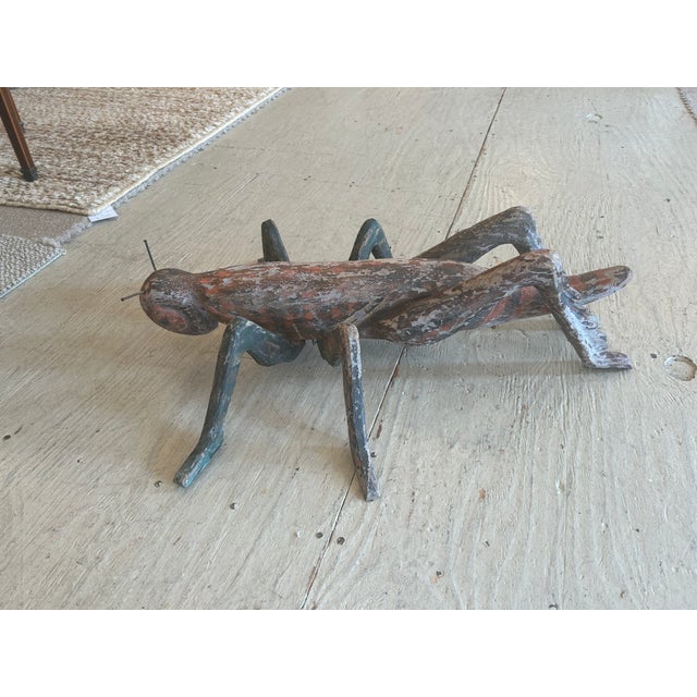 Folk Art Hand Made Antique Grasshopper Sculpture For Sale In New York - Image 6 of 10