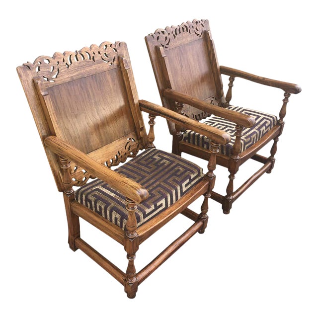 19th Century Convertible Monk's Chair or End Table, Foldable Armchair - a Pair For Sale